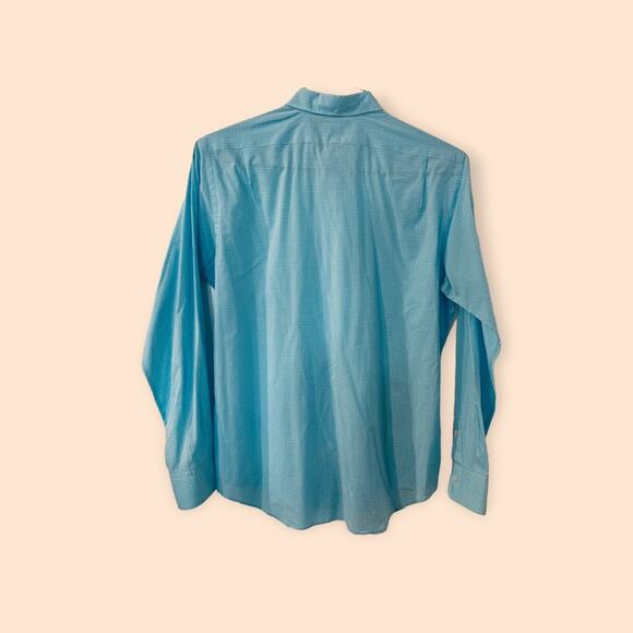 Polo by Ralph Lauren | Men's Dress Shirt size large Blue and white plaid - Picture 5 of 5